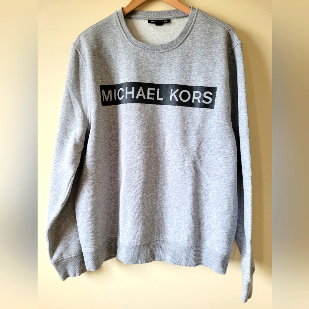 Michael Kors Fleece Lined Grey Crewneck Sweater